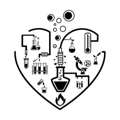 I Love Chemistry Lab School Laboratory Glassware Vinyl Wall Stickers Wall Beautification