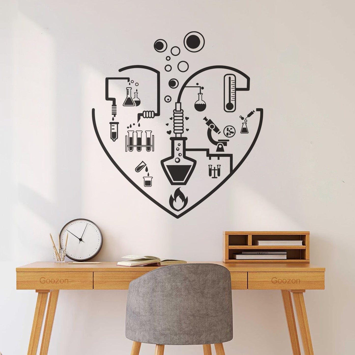 I Love Chemistry Lab School Laboratory Glassware Vinyl Wall Stickers Wall Beautification