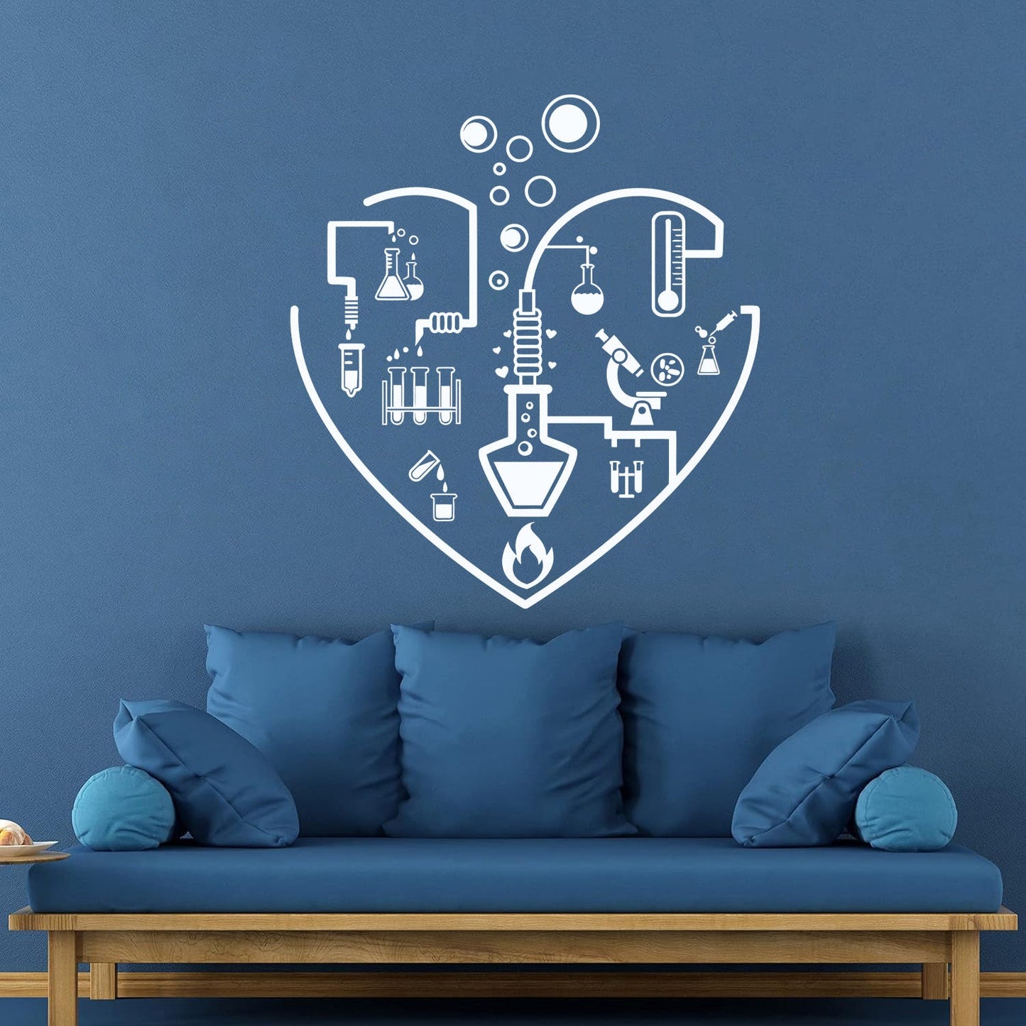 I Love Chemistry Lab School Laboratory Glassware Vinyl Wall Stickers Wall Beautification