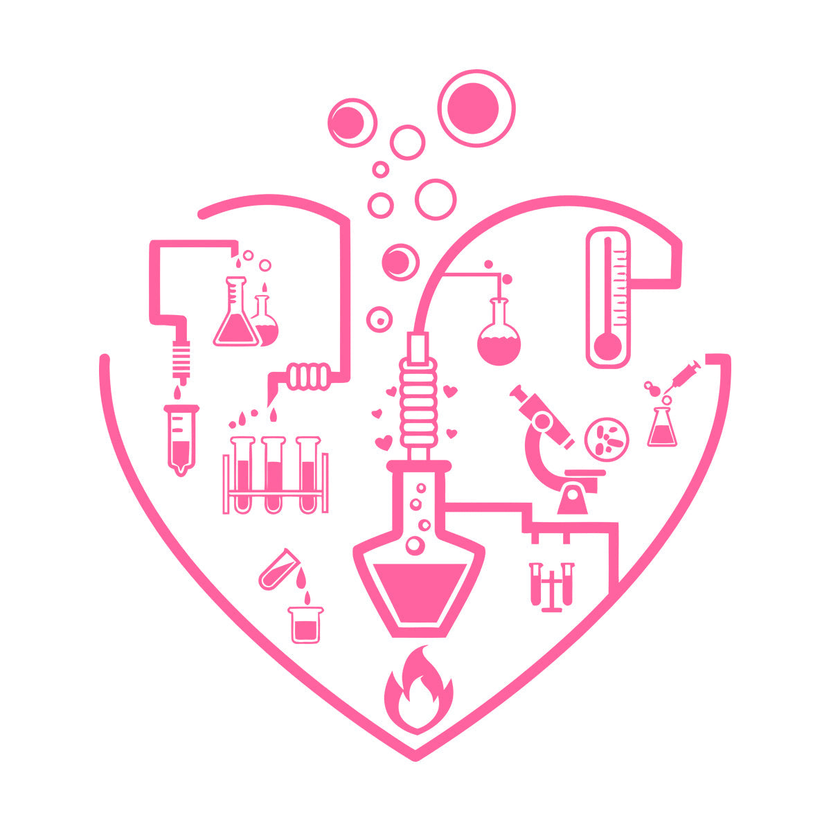 I Love Chemistry Lab School Laboratory Glassware Vinyl Wall Stickers Wall Beautification