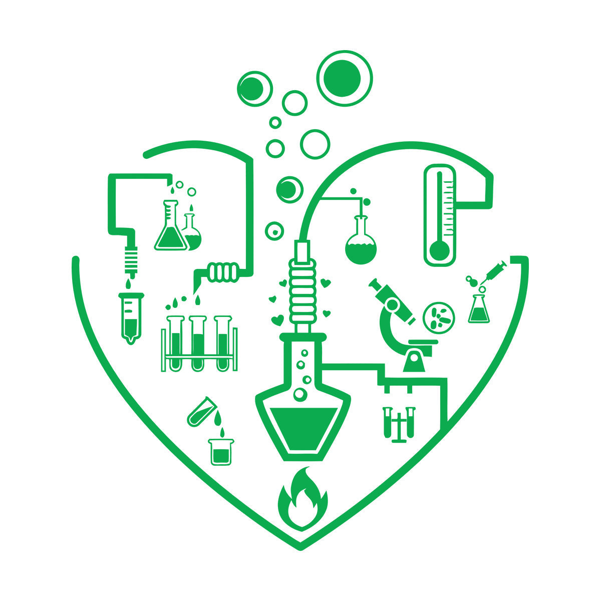 I Love Chemistry Lab School Laboratory Glassware Vinyl Wall Stickers Wall Beautification