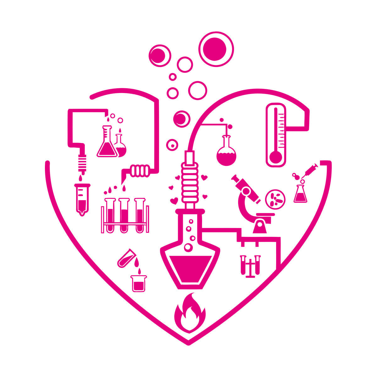 I Love Chemistry Lab School Laboratory Glassware Vinyl Wall Stickers Wall Beautification