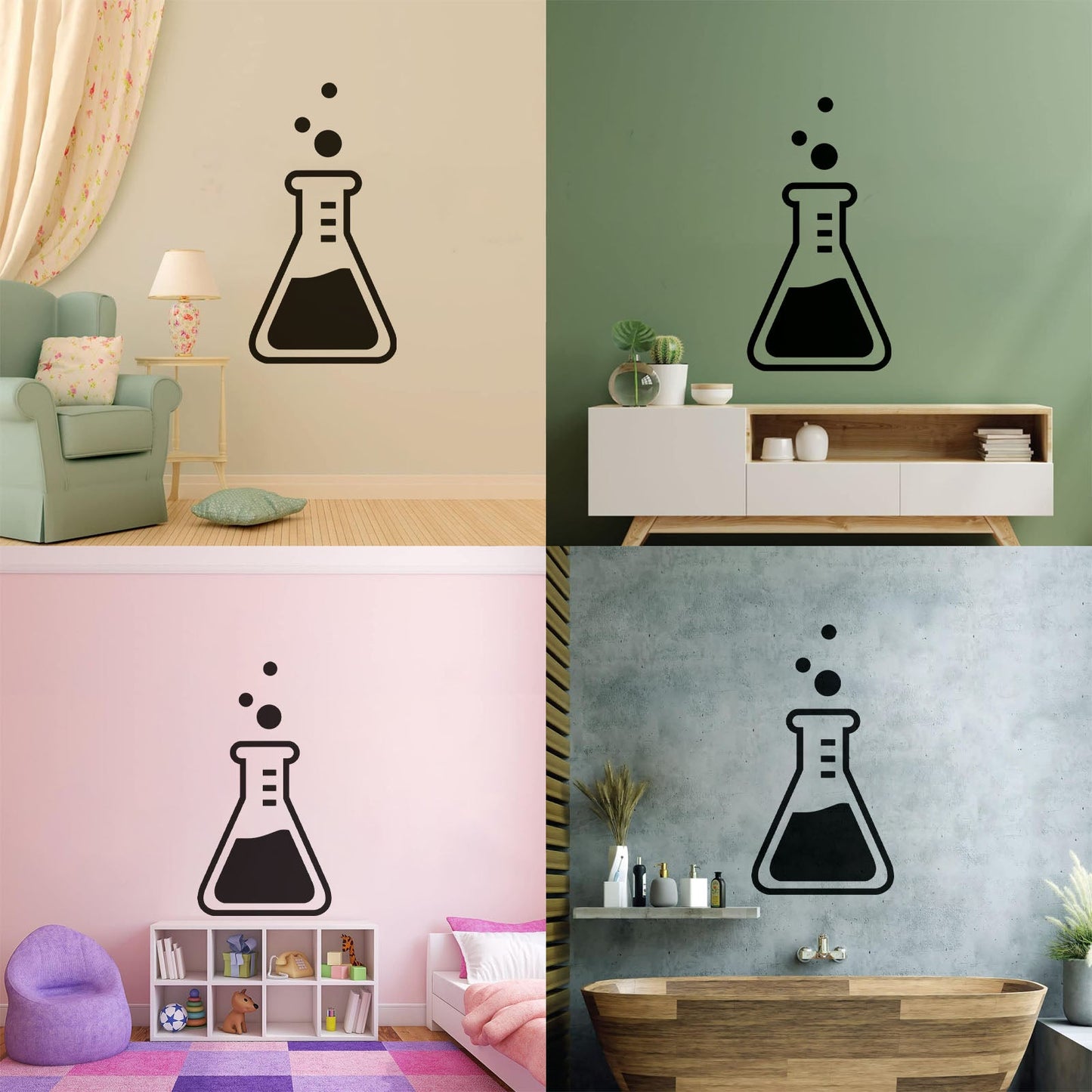Laboratory Zone Science Lab School Chemistry Classroom Mural And Wall Vinyl Decal Store Decoration