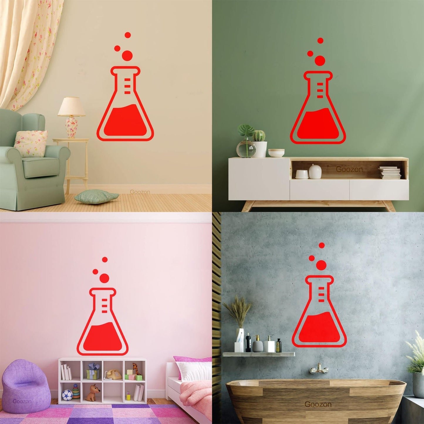 Laboratory Zone Science Lab School Chemistry Classroom Mural And Wall Vinyl Decal Store Decoration