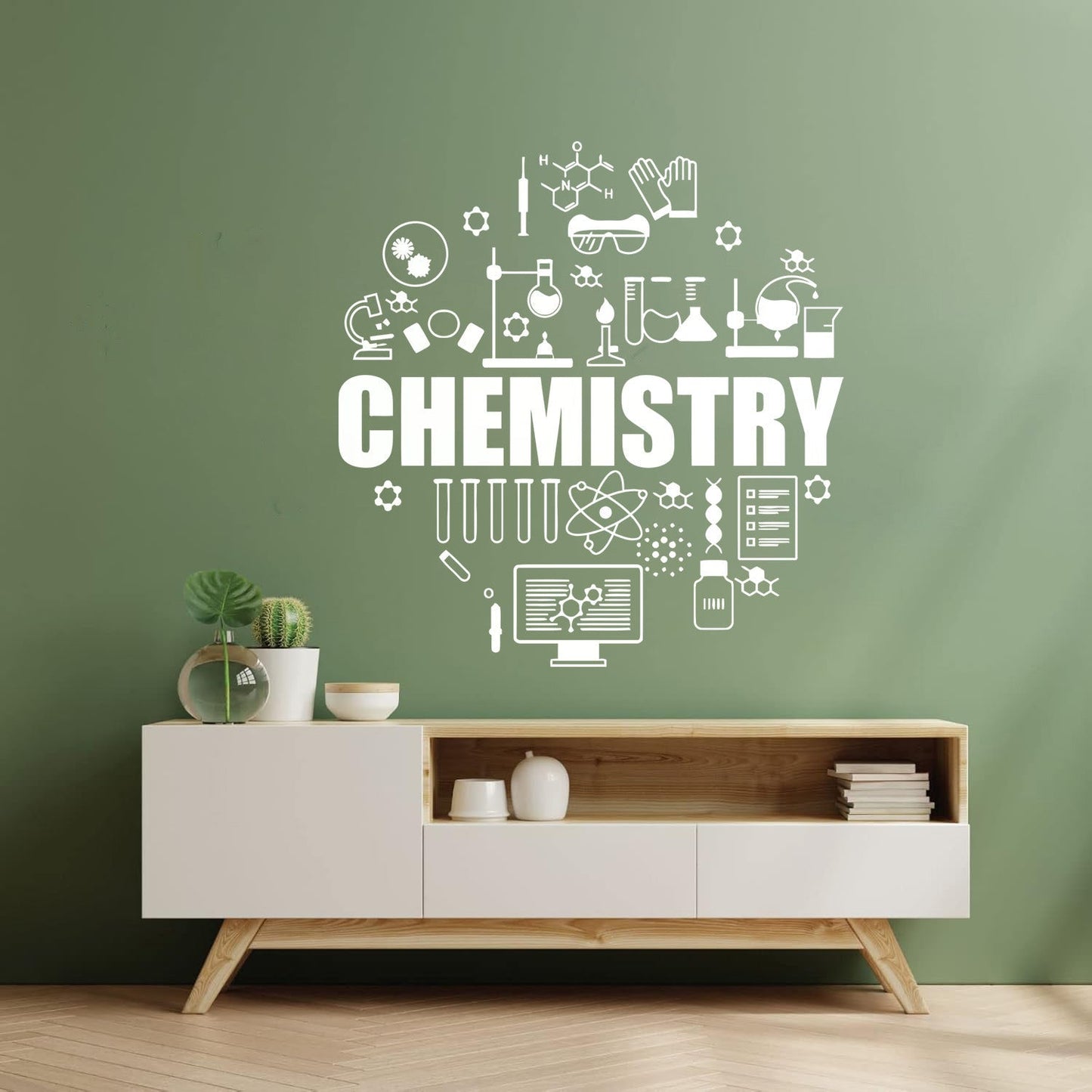 Fine Carving Decals School Chemistry Exact Sciences Molecules Laboratory Multi Color Selection