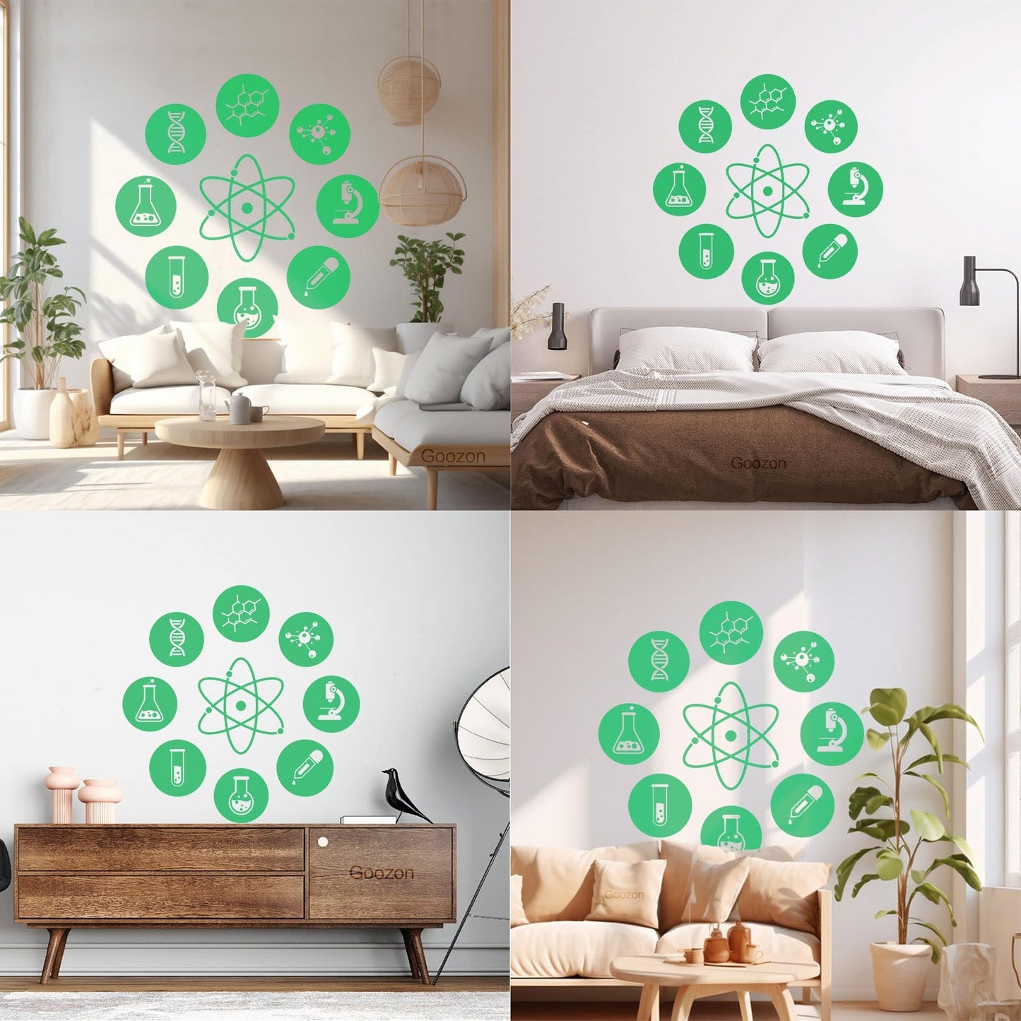 Wall Decals Pvc Science Atom Electron Science Chemistry Nuclear Physics Multiple Size Options