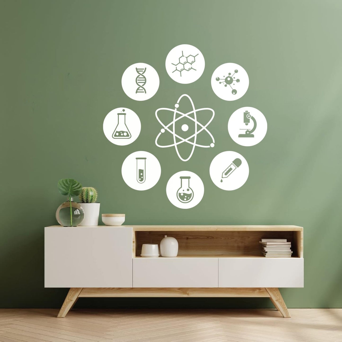 Wall Decals Pvc Science Atom Electron Science Chemistry Nuclear Physics Multiple Size Options