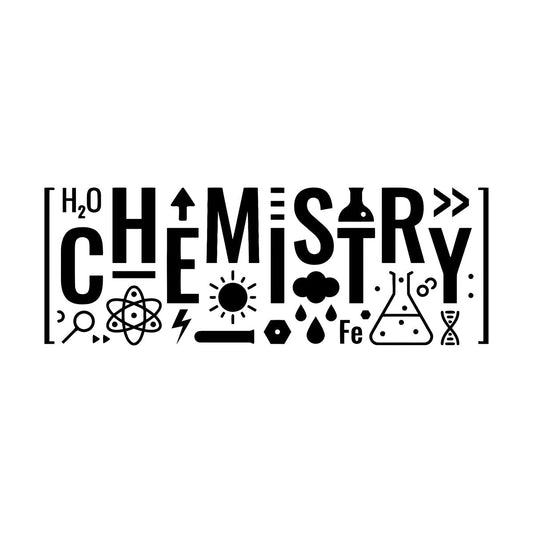 Engraving Decals Science Lettering Chemistry Teen Wall Beautification