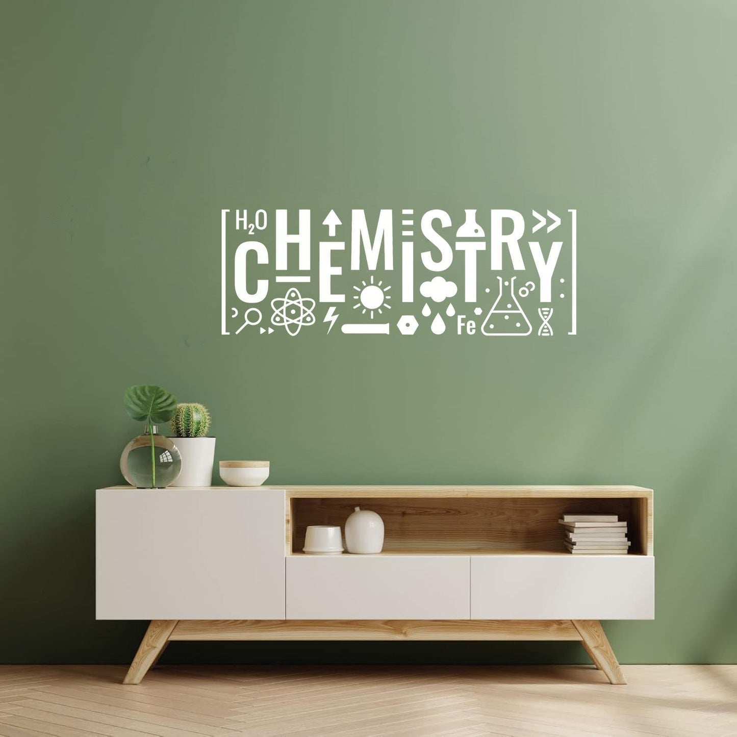 Engraving Decals Science Lettering Chemistry Teen Wall Beautification
