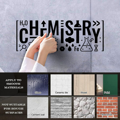 Engraving Decals Science Lettering Chemistry Teen Wall Beautification