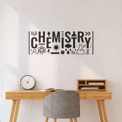 Engraving Decals Science Lettering Chemistry Teen Wall Beautification