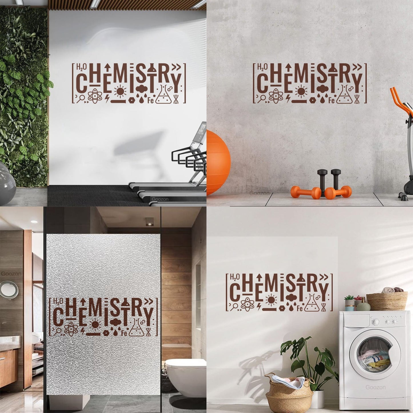 Engraving Decals Science Lettering Chemistry Teen Wall Beautification