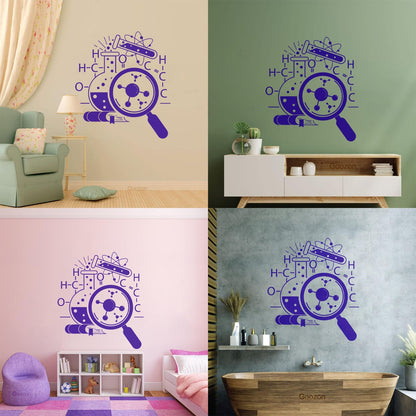Wall Vinyl Sticker Decor Science School Chemistry Scientist Glass Stickers