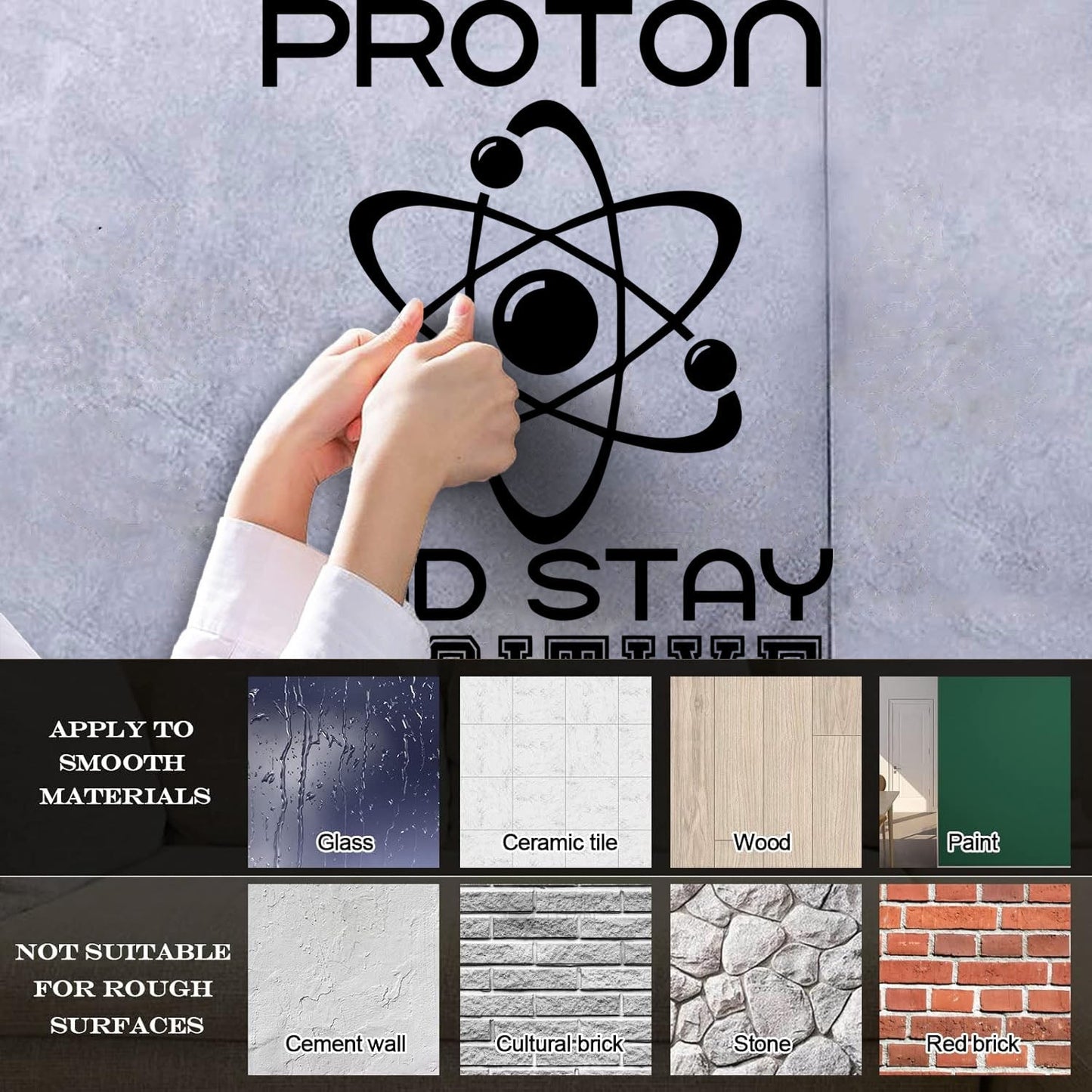 Fine Carving Stickers Science School Proton Chemistry Phrase Laboratory Store Decoration