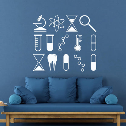 Wall Stickers Science University School Laboratory Chemistry Tattoo Culture