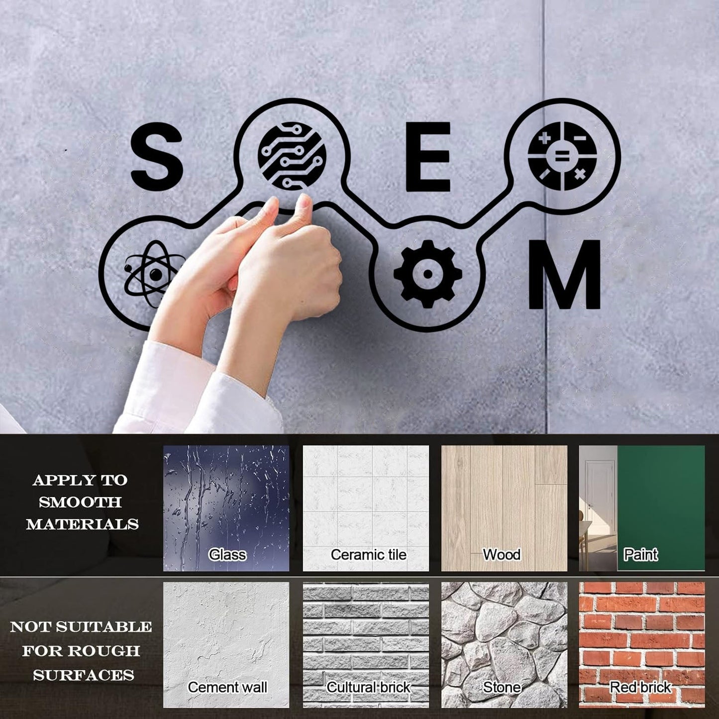 Fine Carving Decals Stem Lettering School Science Class Chemistry Removable Without Leaving Glue