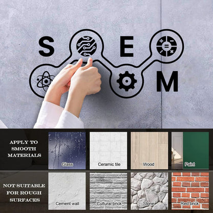 Fine Carving Decals Stem Lettering School Science Class Chemistry Removable Without Leaving Glue