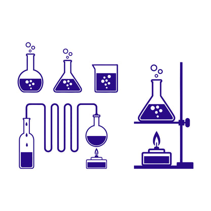Tube Bubbles Science Chemistry Laboratory School Lettering Decals Multi Color Selection