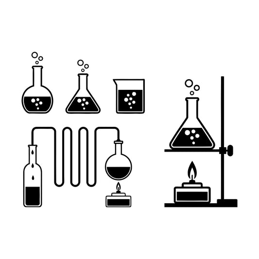 Tube Bubbles Science Chemistry Laboratory School Lettering Decals Multi Color Selection