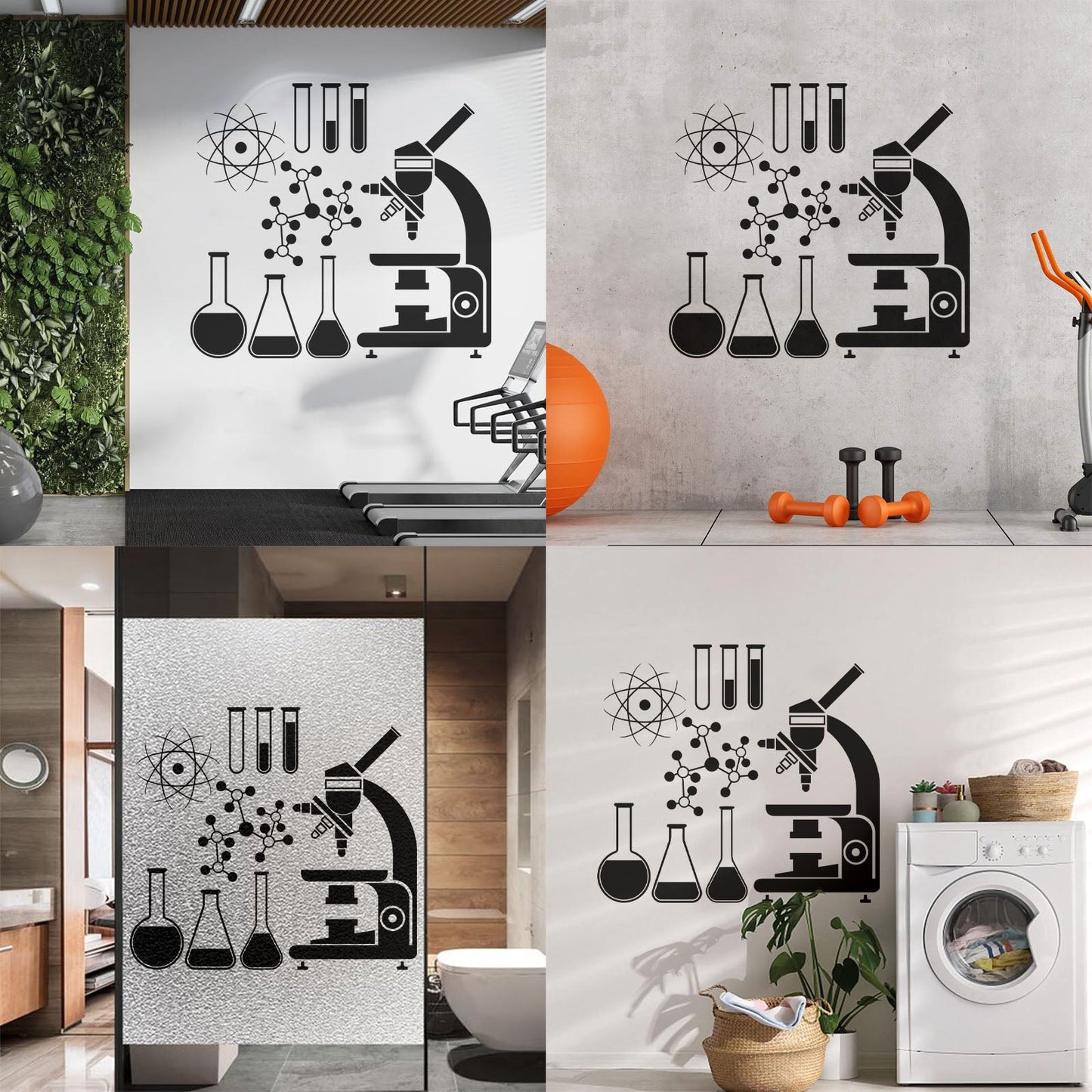 Lettering Stickers Microscope Science Scientist Chemistry School Easy Installation
