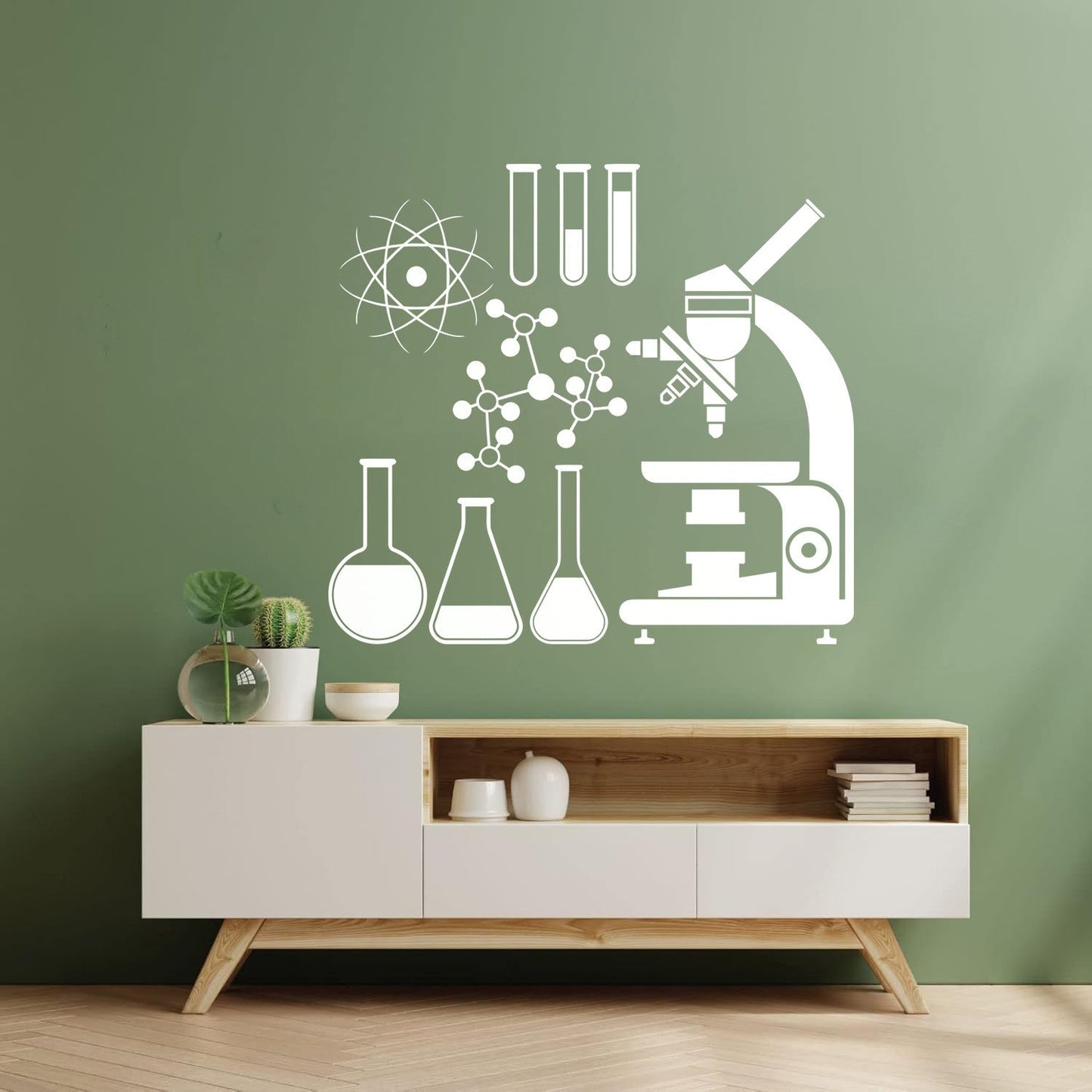 Lettering Stickers Microscope Science Scientist Chemistry School Easy Installation