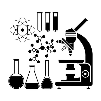 Lettering Stickers Microscope Science Scientist Chemistry School Easy Installation