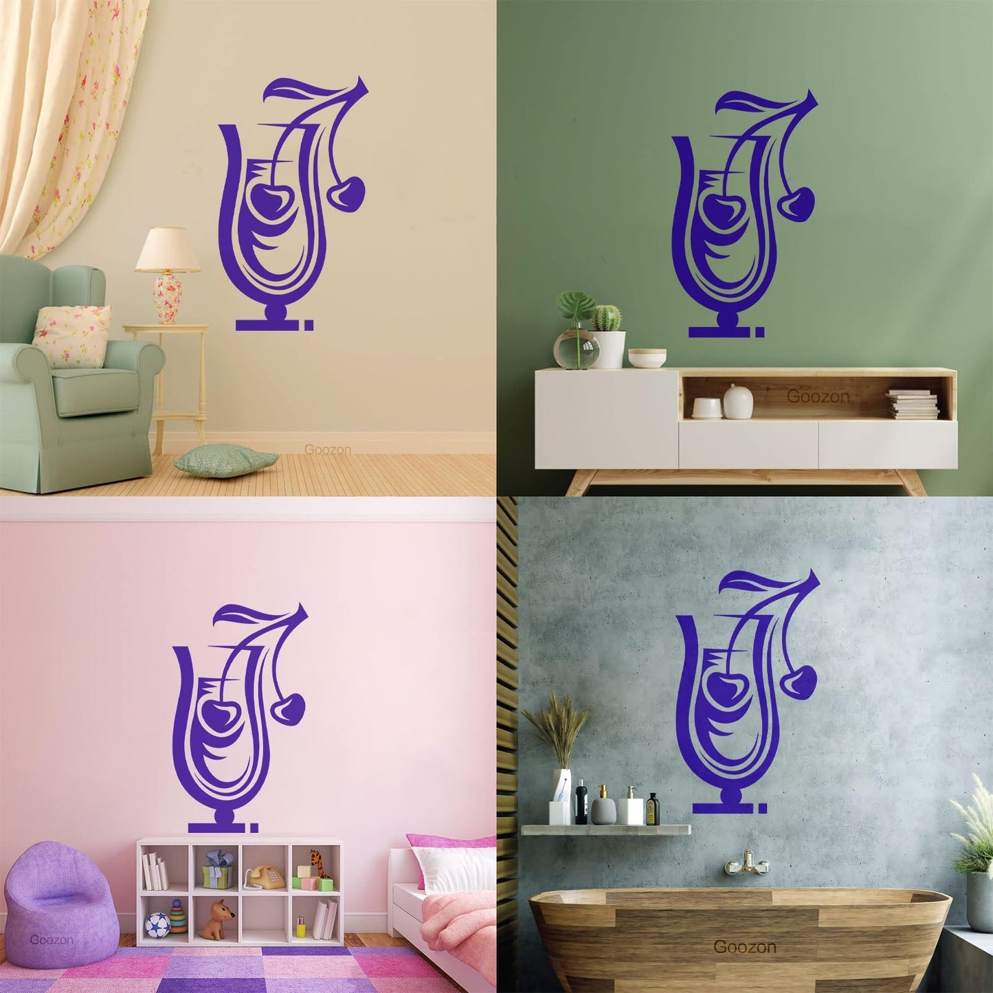 Mural And Wall Vinyl Decal Drinking Collection Cocktail Tumbler Glass Can Modify And Add Information