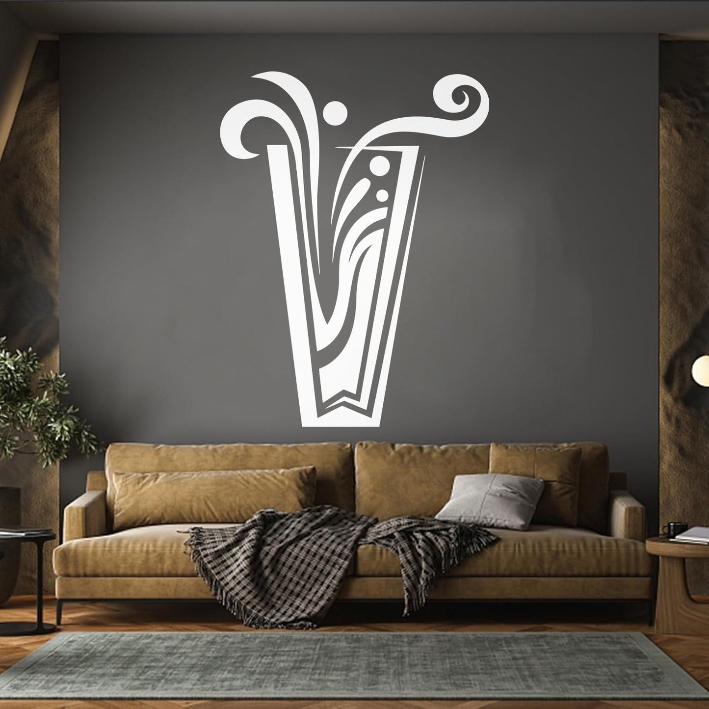 Wall Stickers Paster Paper Drinks Cocktail Glass Collection Cafe Restaurant Art Decoration