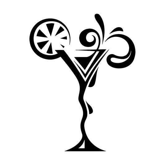 Vinyl Art Sticker Drink Glass Martini Cocktail Collection Cafe Store Decoration