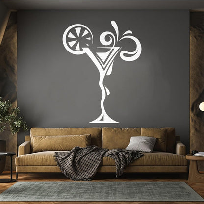 Vinyl Art Sticker Drink Glass Martini Cocktail Collection Cafe Store Decoration