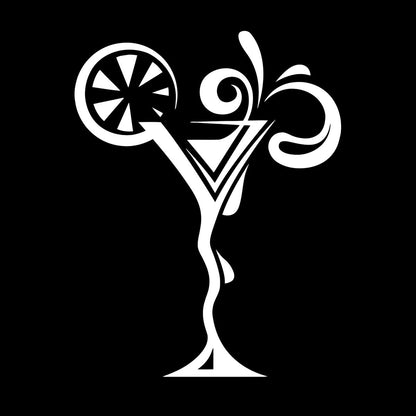 Vinyl Art Sticker Drink Glass Martini Cocktail Collection Cafe Store Decoration