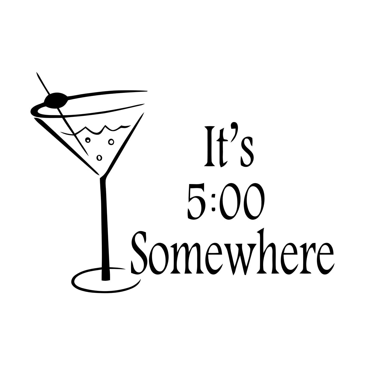 Lettering Decals Cocktail Time It'S Five O'Clock Somewhere Quote Margarita M Removable Without Leaving Glue