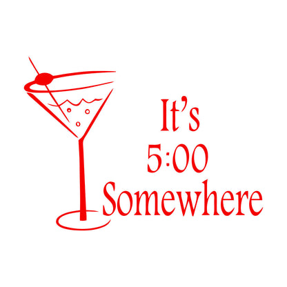 Lettering Decals Cocktail Time It'S Five O'Clock Somewhere Quote Margarita M Removable Without Leaving Glue