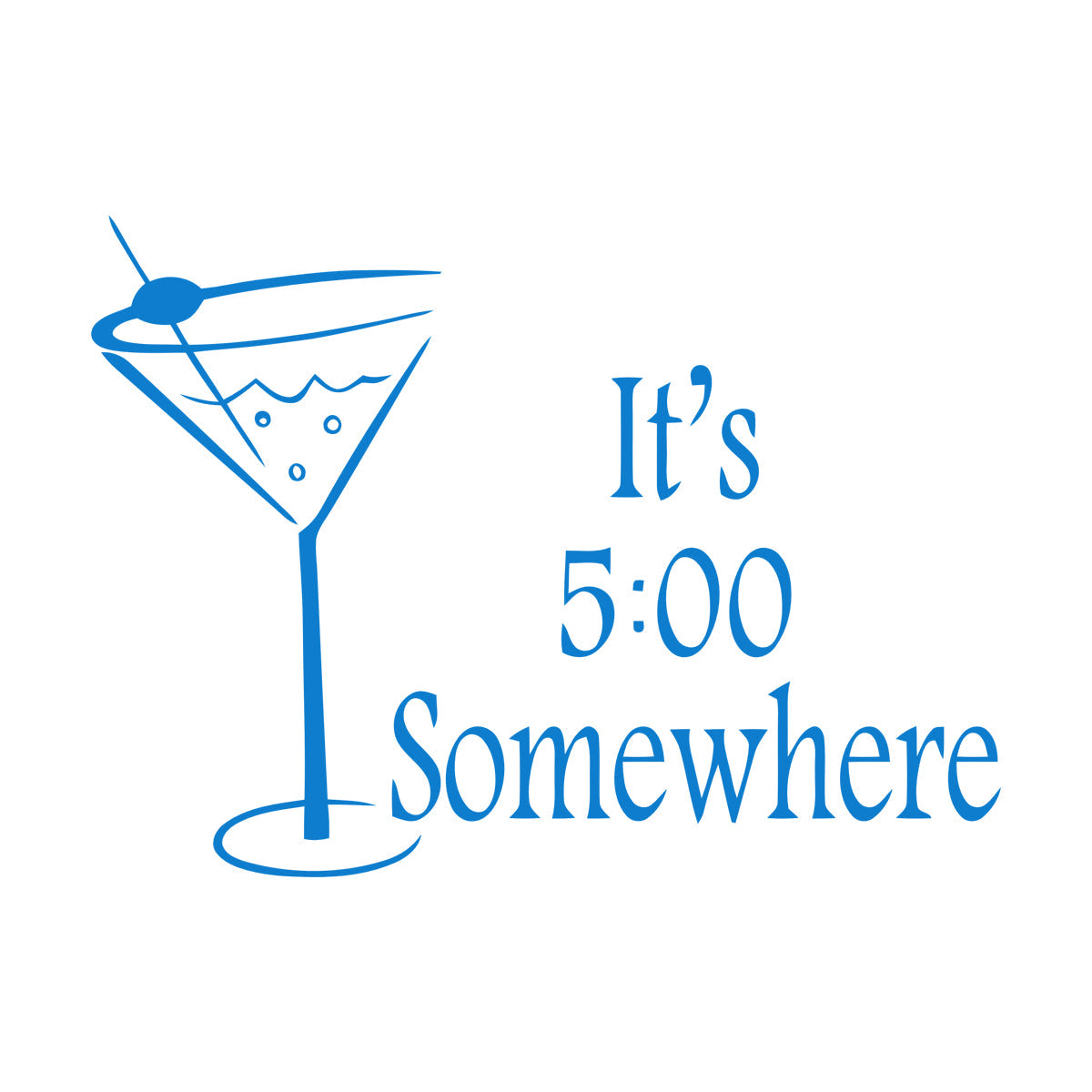Lettering Decals Cocktail Time It'S Five O'Clock Somewhere Quote Margarita M Removable Without Leaving Glue