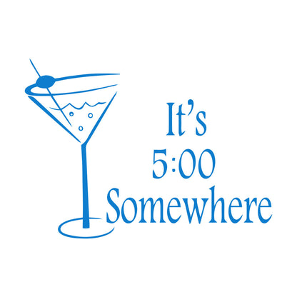 Lettering Decals Cocktail Time It'S Five O'Clock Somewhere Quote Margarita M Removable Without Leaving Glue