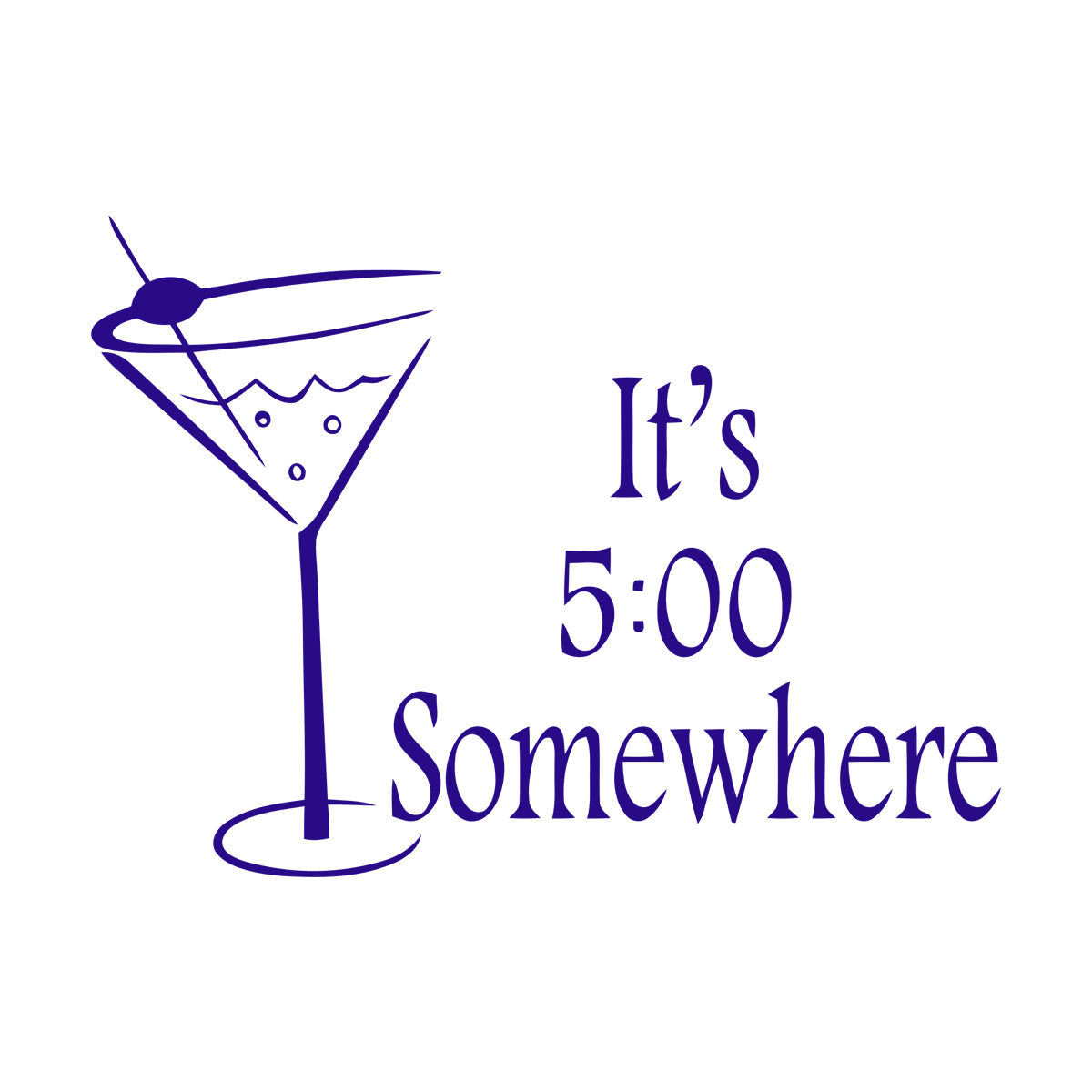 Lettering Decals Cocktail Time It'S Five O'Clock Somewhere Quote Margarita M Removable Without Leaving Glue