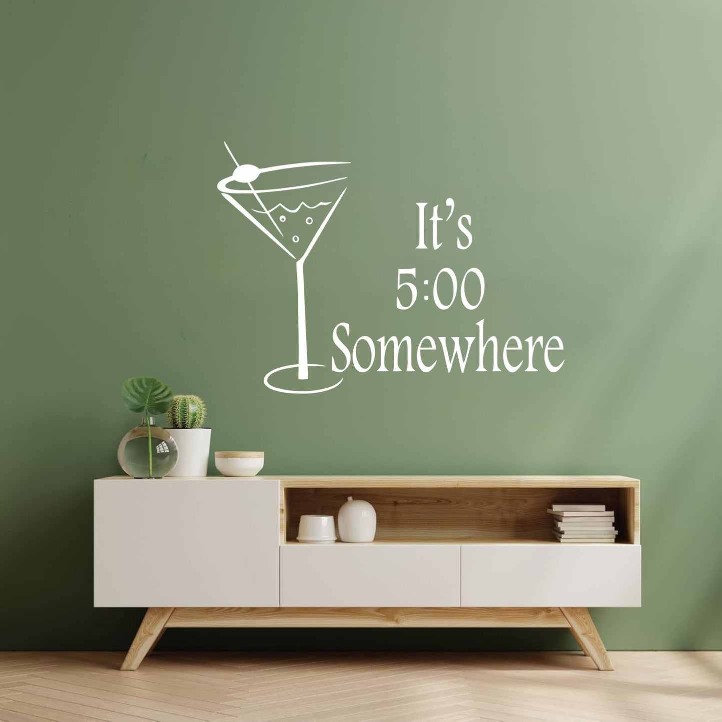 Lettering Decals Cocktail Time It'S Five O'Clock Somewhere Quote Margarita M Removable Without Leaving Glue