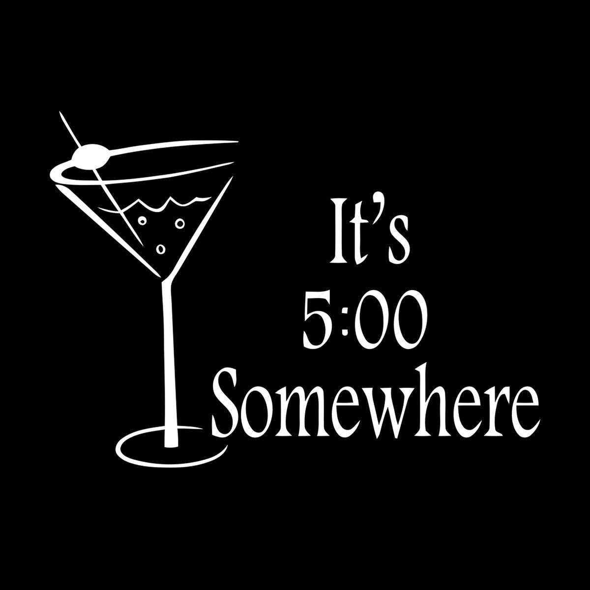 Lettering Decals Cocktail Time It'S Five O'Clock Somewhere Quote Margarita M Removable Without Leaving Glue