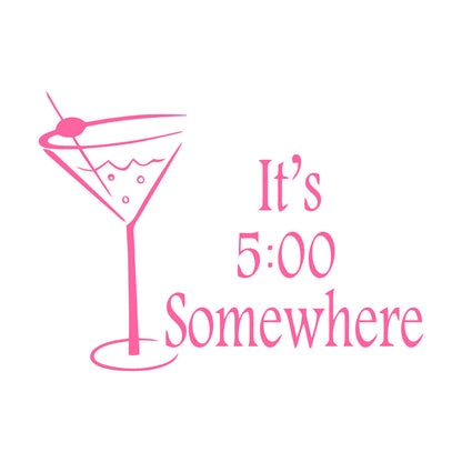 Lettering Decals Cocktail Time It'S Five O'Clock Somewhere Quote Margarita M Removable Without Leaving Glue