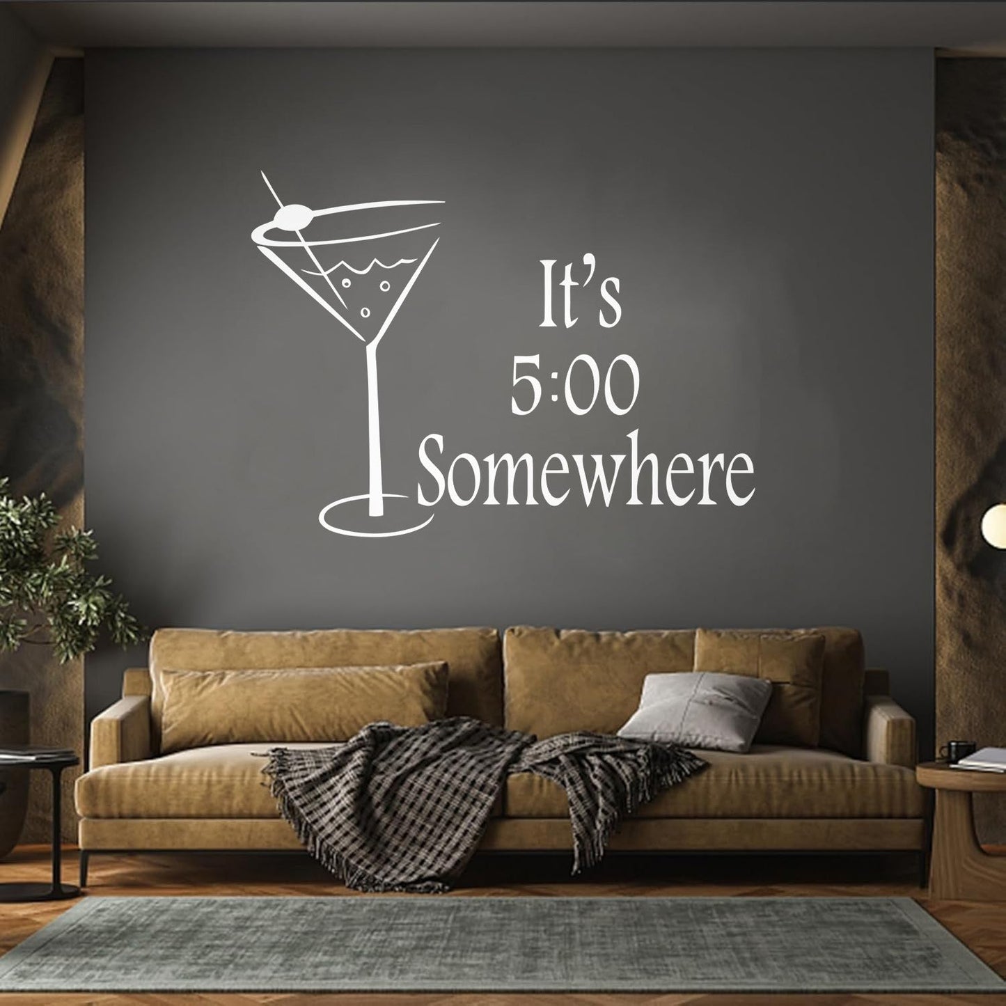 Lettering Decals Cocktail Time It'S Five O'Clock Somewhere Quote Margarita M Removable Without Leaving Glue