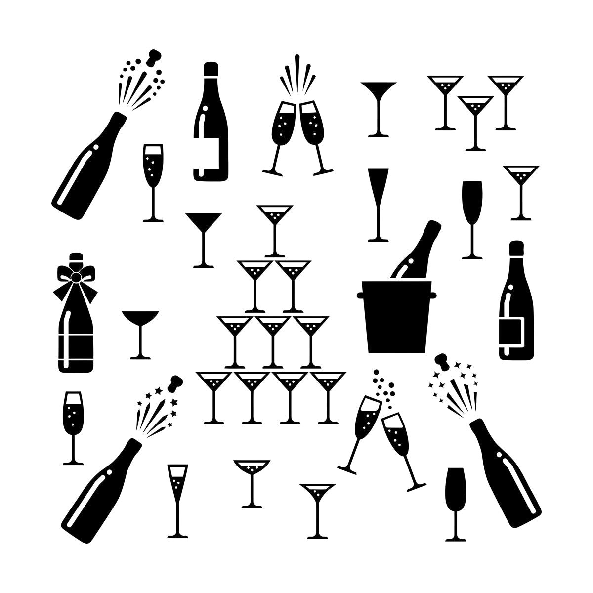 Alcohol Drink Bar Cocktail Party Night Club Kitchen Wall Decals Pvc Self Adhesive