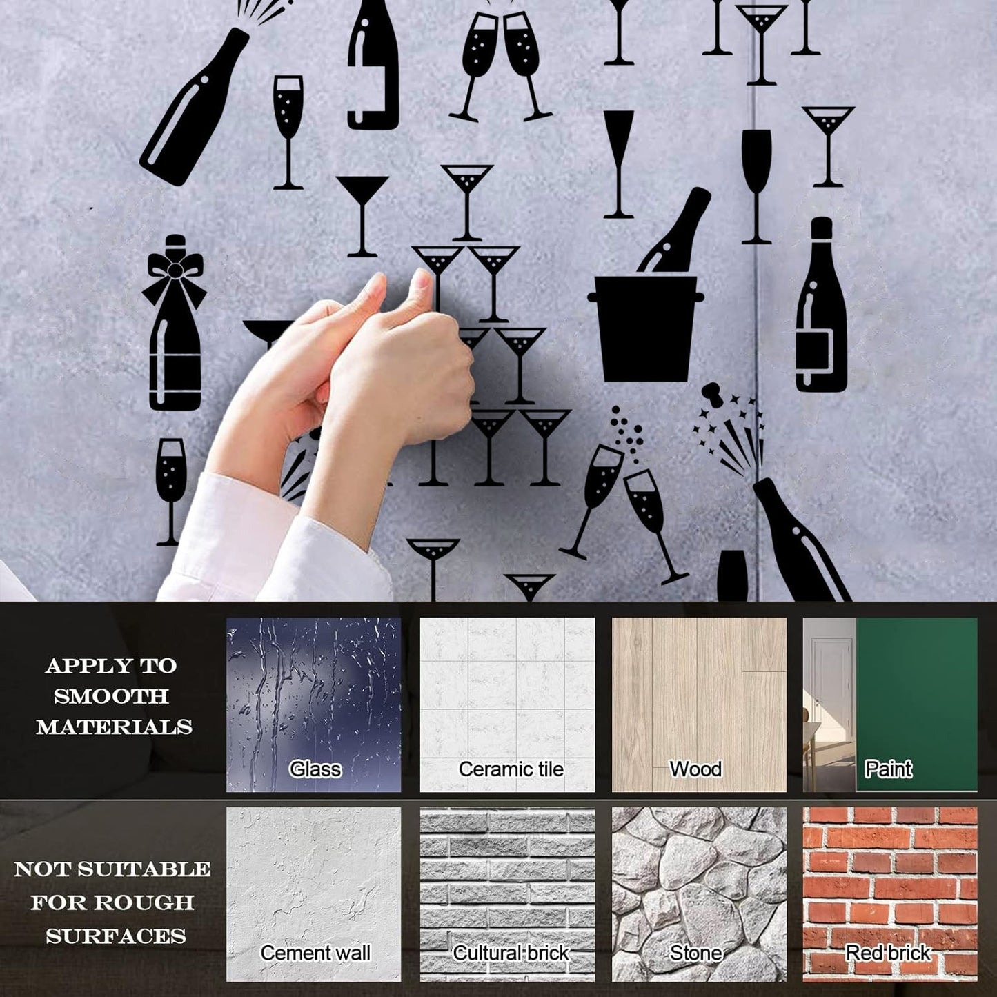 Alcohol Drink Bar Cocktail Party Night Club Kitchen Wall Decals Pvc Self Adhesive