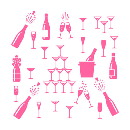 Alcohol Drink Bar Cocktail Party Night Club Kitchen Wall Decals Pvc Self Adhesive