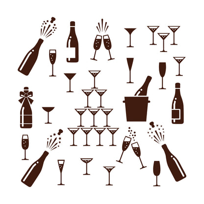 Alcohol Drink Bar Cocktail Party Night Club Kitchen Wall Decals Pvc Self Adhesive