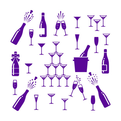 Alcohol Drink Bar Cocktail Party Night Club Kitchen Wall Decals Pvc Self Adhesive