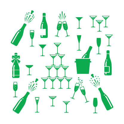 Alcohol Drink Bar Cocktail Party Night Club Kitchen Wall Decals Pvc Self Adhesive