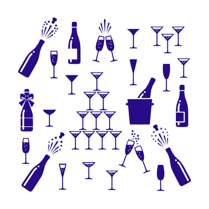 Alcohol Drink Bar Cocktail Party Night Club Kitchen Wall Decals Pvc Self Adhesive