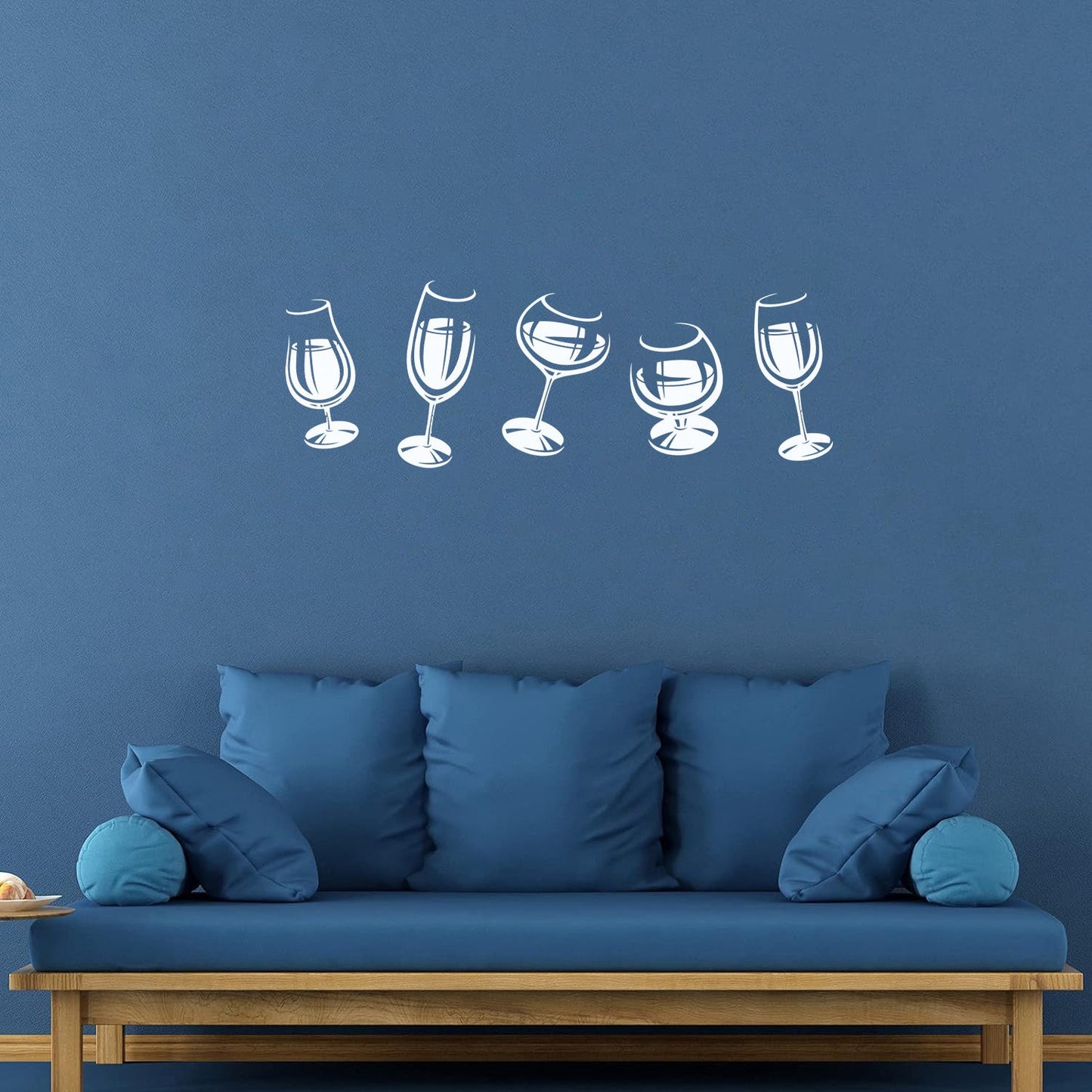Vinyl Wall Stickers Alcoholic Cocktail Party Wine Glasses Party Ation Equipped With Transfer Film Kit