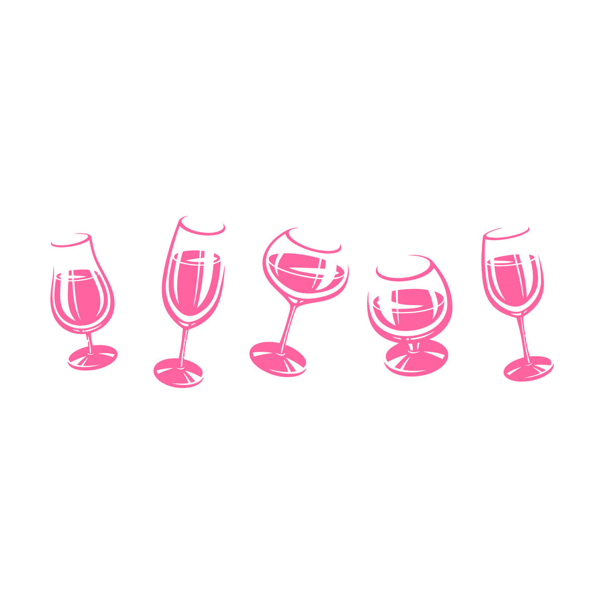Vinyl Wall Stickers Alcoholic Cocktail Party Wine Glasses Party Ation Equipped With Transfer Film Kit