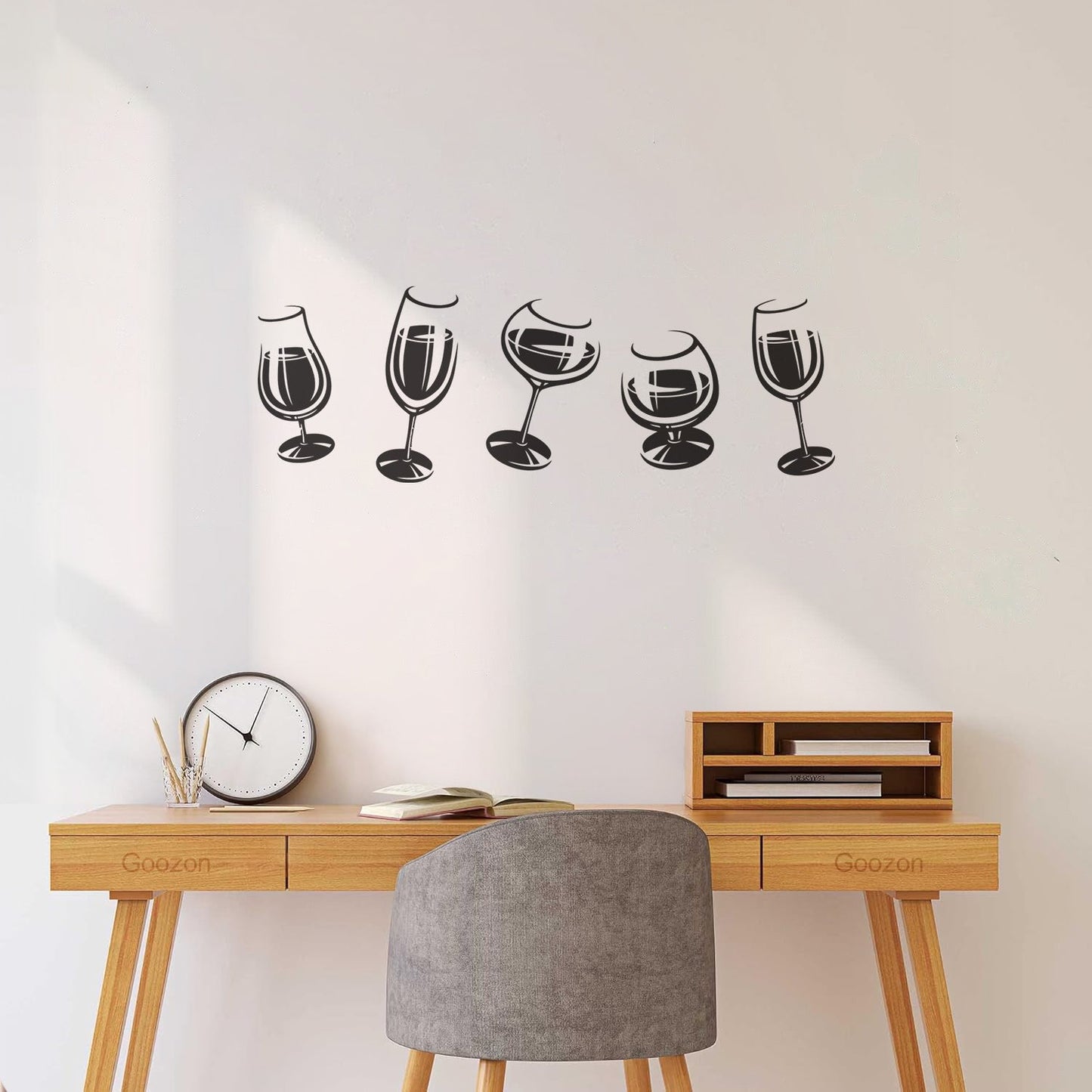 Vinyl Wall Stickers Alcoholic Cocktail Party Wine Glasses Party Ation Equipped With Transfer Film Kit